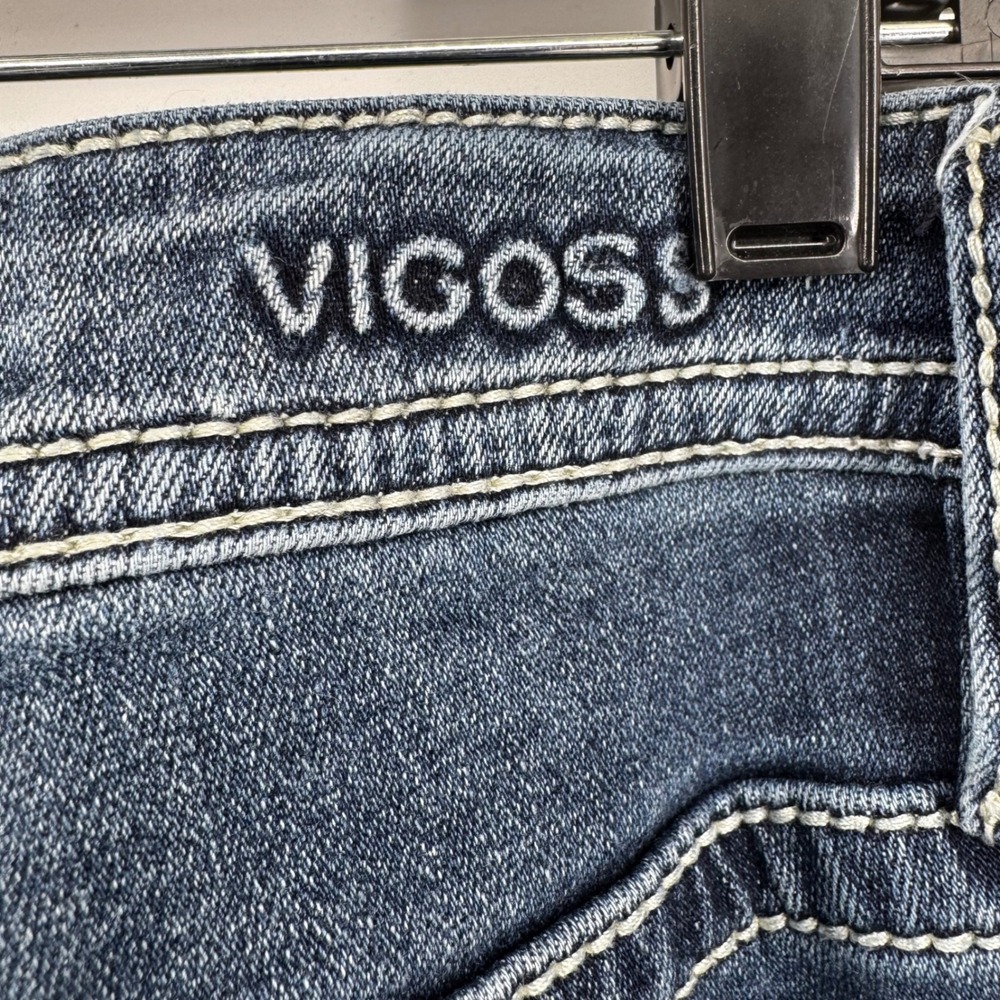 VIGOSS Womens Slim Boot Jeans Dark Wash Embroidered Pockets Size 18 Boho Western - Picture 8 of 12